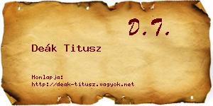 Deák Titusz névjegykártya